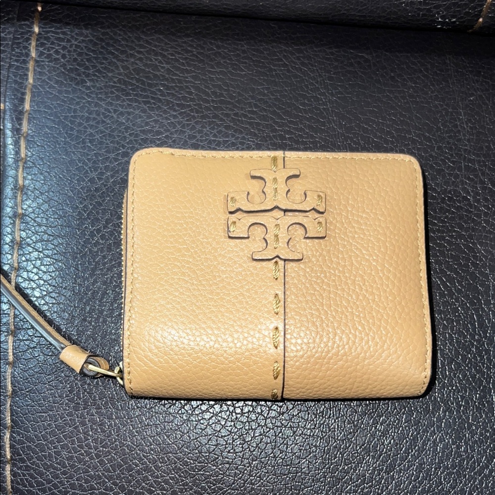 Tory Burch Beige Leather Wristlet